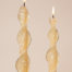 Frosted Ivory Candles-twised Beeswax Candles