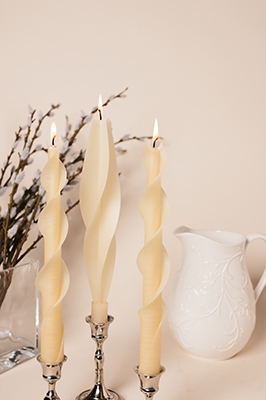 Ivory Twisted or Silhoutte-twisted beeswas candles