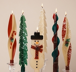 Christmas-twised Beeswax Candles